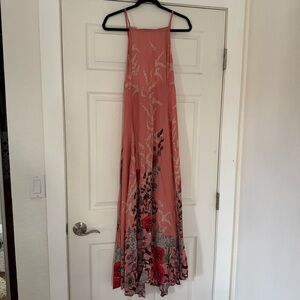 Free People Pink and Black Floral Maxi Dress